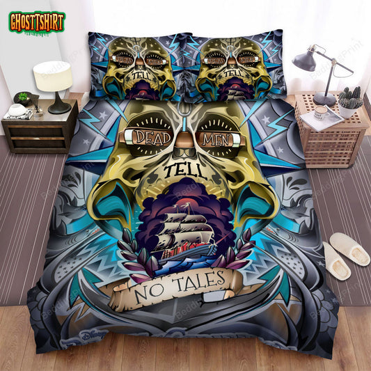 Dead Men Tell No Tales (2017) Movie Artsy Poster Bed Sheets Duvet Cover Bedding Set