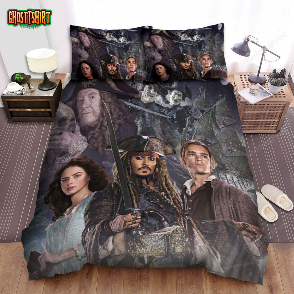 Dead Men Tell No Tales (2017) Movie Poster 3 Bed Sheets Duvet Cover Bedding Set