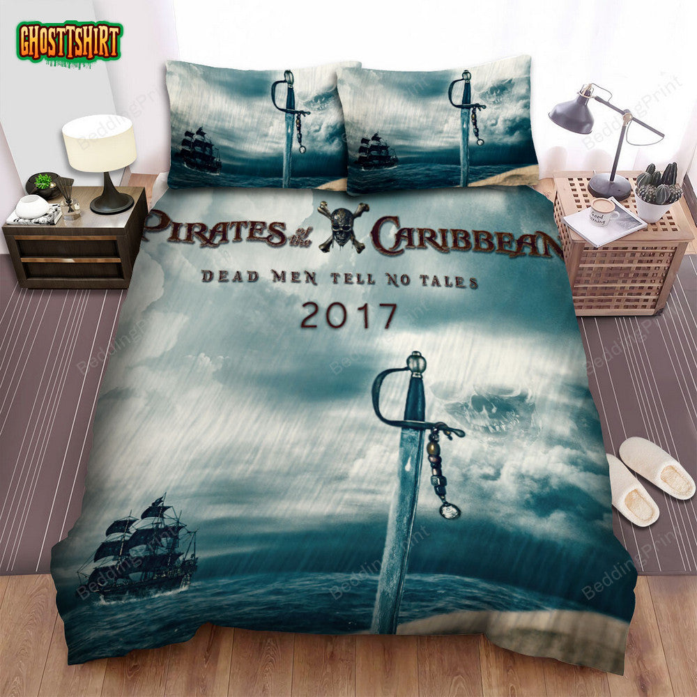 Dead Men Tell No Tales (2017) Movie Poster Artwork 4 Bed Sheets Duvet Cover Bedding Set