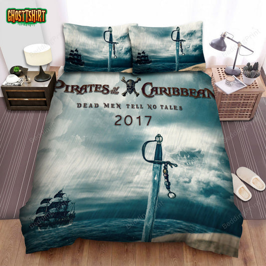 Dead Men Tell No Tales (2017) Movie Poster Artwork 4 Bed Sheets Duvet Cover Bedding Set
