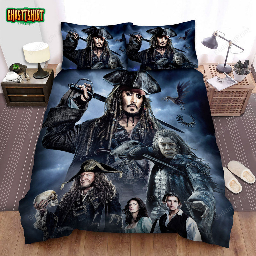 Dead Men Tell No Tales (2017) Movie Poster Fanart 5 Bed Sheets Duvet Cover Bedding Set