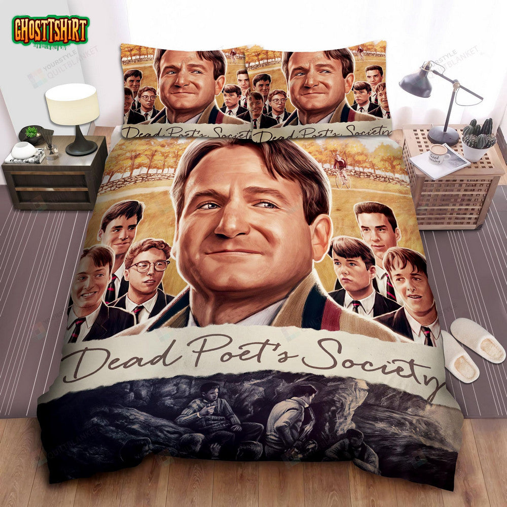 Dead Poets Society Characters Painting Bed Sheets Spread Comforter Duvet Cover Bedding Set
