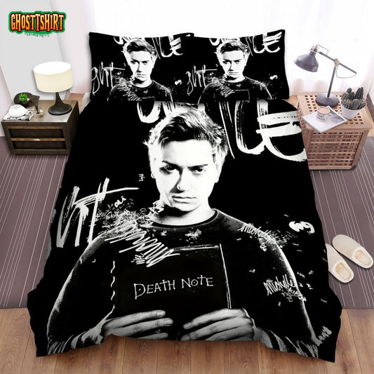 Death Note (I) Movie Black Background Photo Bed Sheets Spread Comforter Duvet Cover Bedding Set