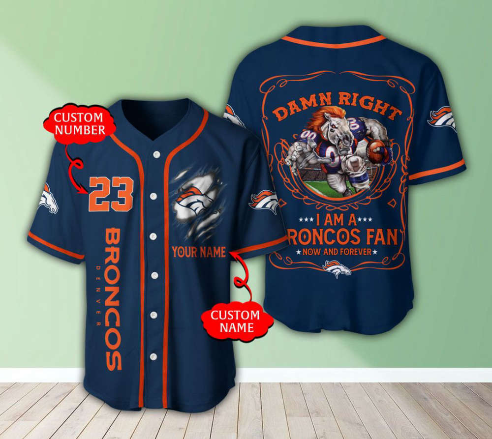 Denver Broncos Personalized Baseball Jersey Fan Gifts - lylyprint.com
