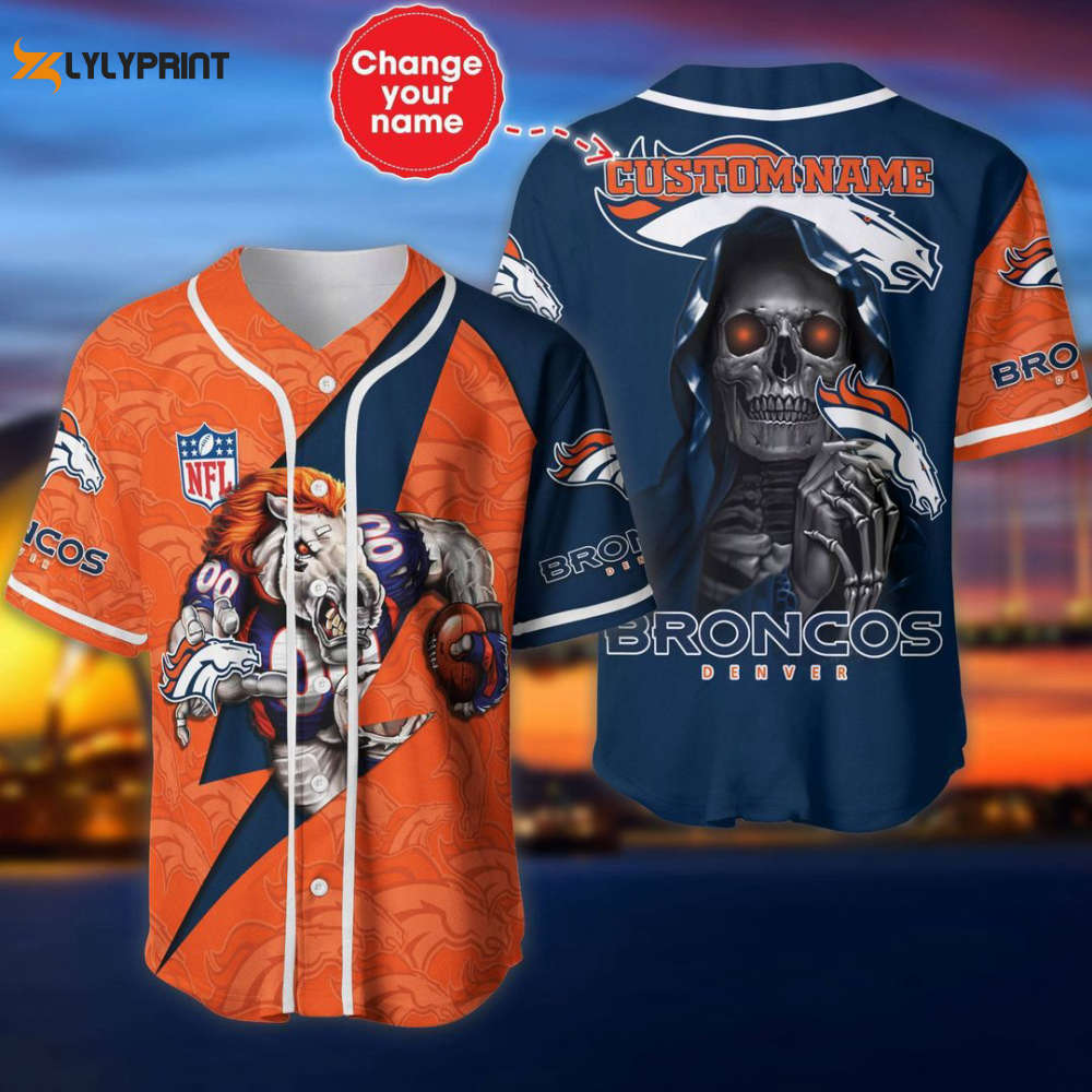 Denver Broncos Personalized Baseball Jersey - lylyprint.com