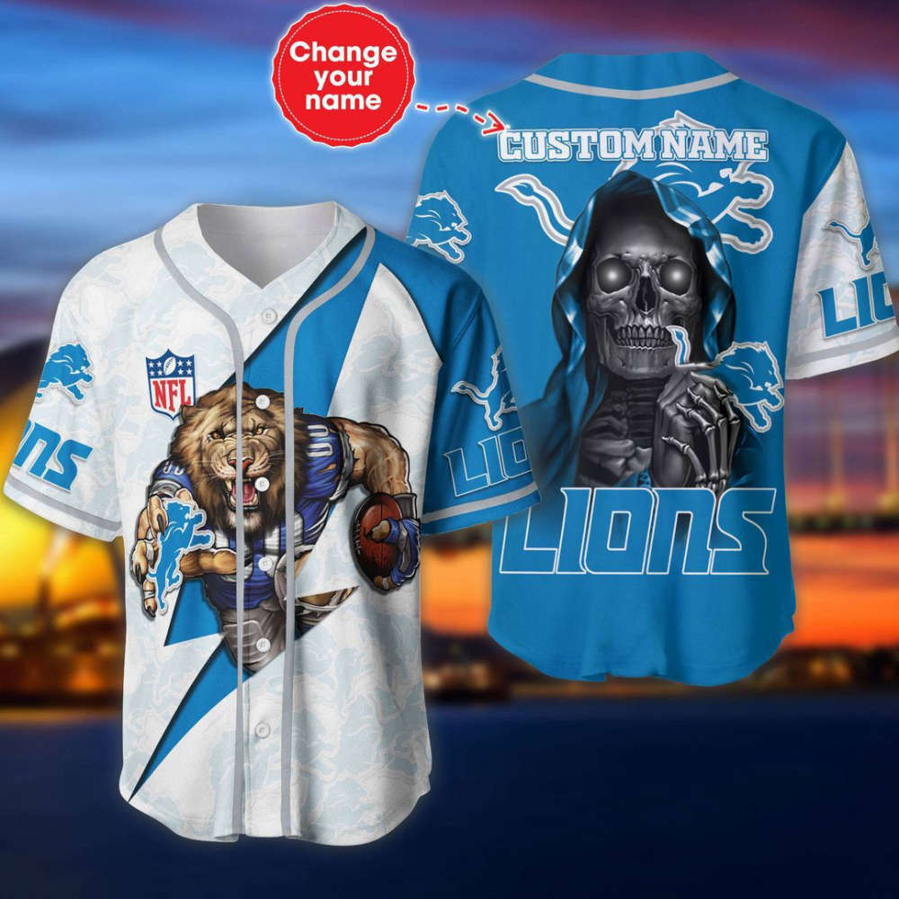 Detroit Lions Personalized Baseball Jersey - lylyprint.com