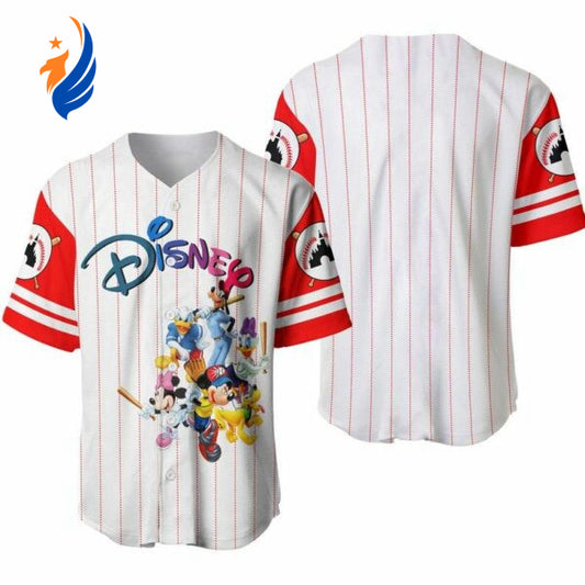 Disney Baseball Jersey: Mickey & Friends Cartoon Gift for Lovers - Trendy & Fun! - Bafud