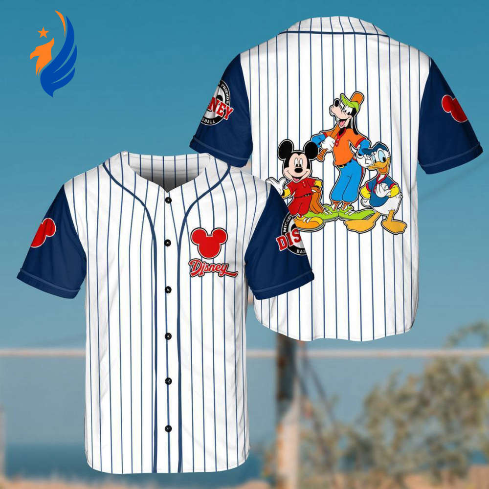 Disney Mickey Donald Duck Goofy Baseball Jersey - Play like a Pro with this Iconic Baseball Jersey! - Bafud