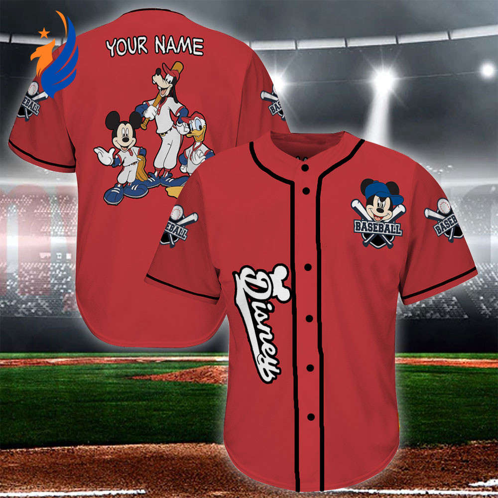Personalized Disney Mickey Mouse Baseball Jersey - Perfect Gift for Disney Lovers! - Bafud