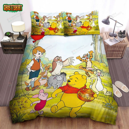 Disney Winnie The Pooh & Pals Bed Sheets Spread Comforter Duvet Cover Bedding Set