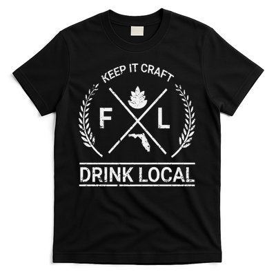Drink Local Florida Vintage Craft Beer Brewing T-Shirt