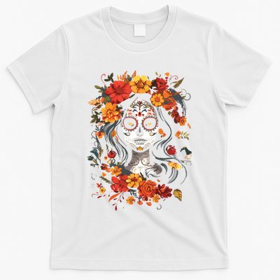 De Los Muertos La Catrina Day Of The Dead Sugar Skull T-Shirt