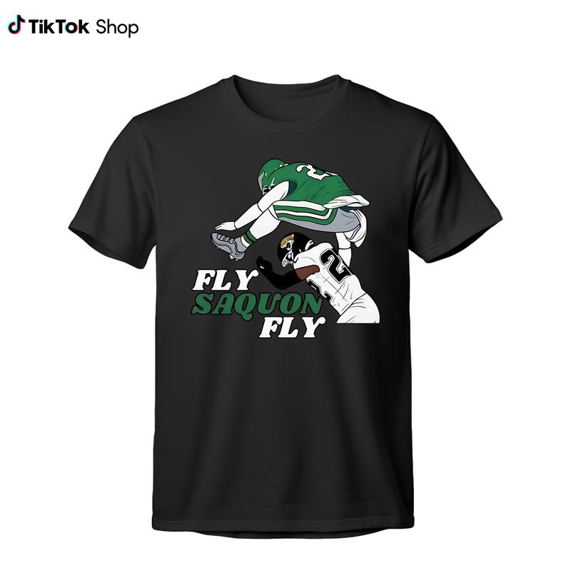 Fly Saqu0n Fly Eag Jumping Play Shirt, Philly Tee, Eag Shirt, Football T-Shirt