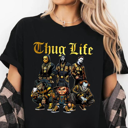 Thug Life Gold shirt, Horror Movie shirt, scary movie Halloween shirt, serial killer Halloween, Halloween Shirt Design shirt