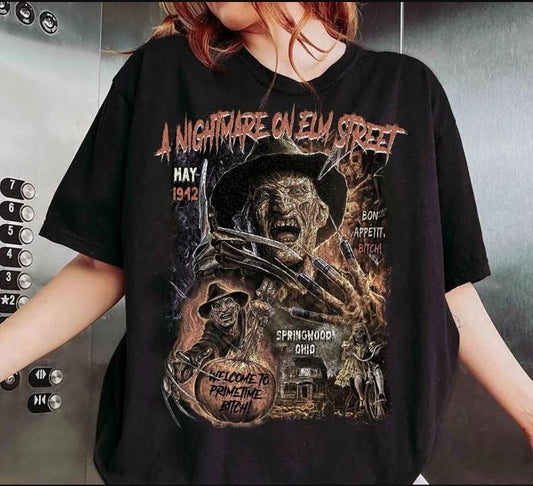 Freddy Krueger Shirts, Nightmare on Elm Street Shirts, Movie Tee Cotton Fabric