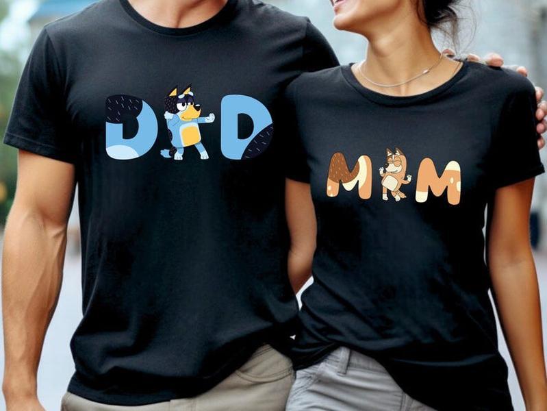 Funny Shirt Dad, Funny Mom Shirt, Dog Mom Shirt, Dog Dad Shirt, Birthday Party Shirt, Era Shirt, Bluey Cartoon Character Shirt