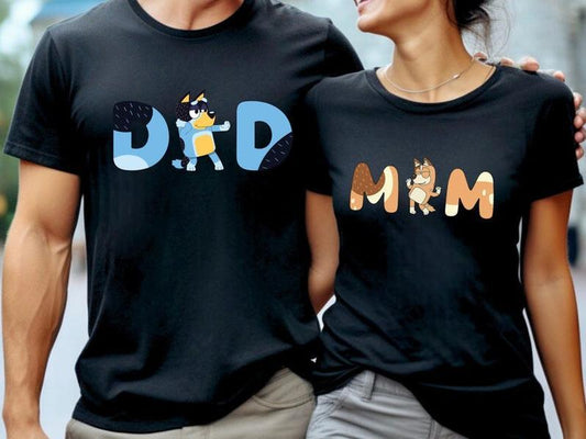 Funny Shirt Dad, Funny Mom Shirt, Dog Mom Shirt, Dog Dad Shirt, Birthday Party Shirt, Era Shirt, Bluey Cartoon Character Shirt