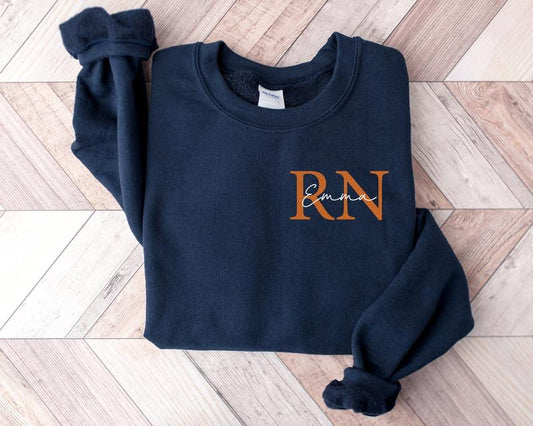 Custom Registered Nurse Sweatshirt, Personalized RN Sweater, Nurse Pocket Sweatshirt, Nurse Life Hoodie, Nurse Sweatshirt, Custom Nurse Gift, Nurse Sh