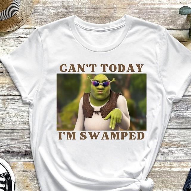 I'm Swamped T-Shirt, Shrek Fashion Meme T-Shirt, Humor and Sarcastic Trend Gift for Meme Fans, Iconic Graphic Apparel for Unisex