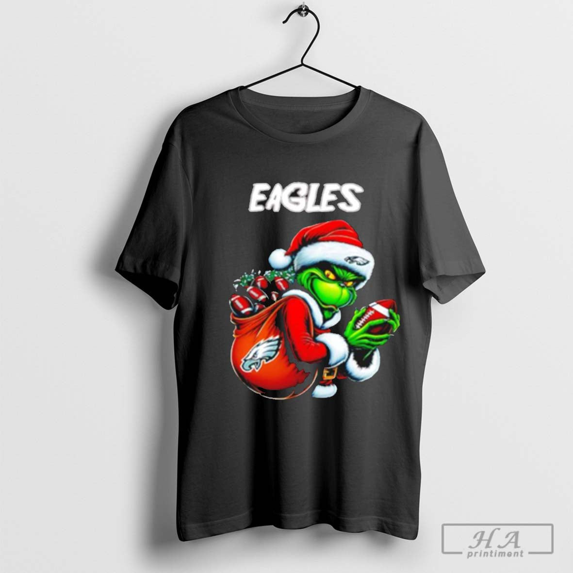 Philadelphia Eagles Christmas Grinch Santa shirt