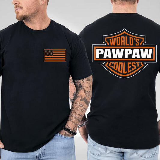 World's Coolest Grandpa 2-sides Shirt, Grandpa Nickname Gift Motorcycle Dad SweatShirt Father's Day Tee Birthday Gift from Grandkids