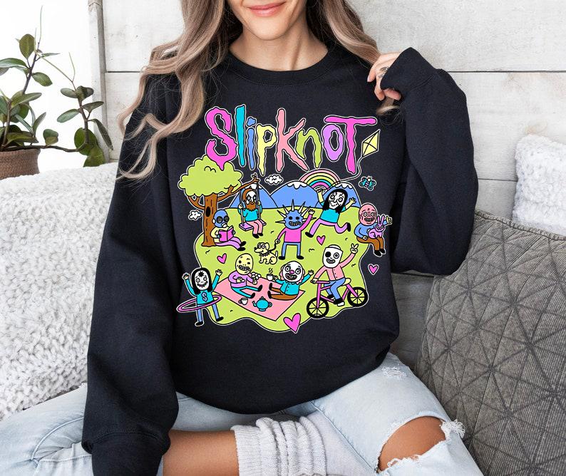 Slipknot Funny Vibes Sweatshirt Happy Times Metal Band Cozy Crewneck Sweatshirt