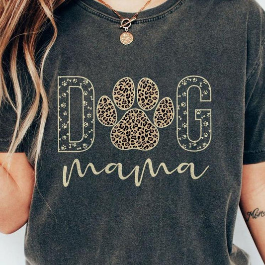 Dog Mama Shirt, Dog Mom Comfort Colors T-Shirt, Dog Mom Leopard Shirt, Dog Mama Tee, Mothers Day Gift For Dog Mom, Dog Lover Gift, Dog Owner Shirt, Do