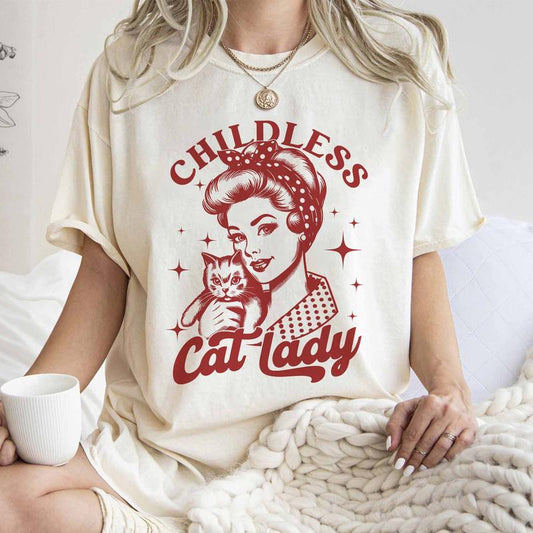 Childless Cat Lady Shirt, Childless Cat Ladies Shirt, Against Fascism, Feminist Shirt, Sweatshirt, Hoodie Top Womenswear Print T-Shirt