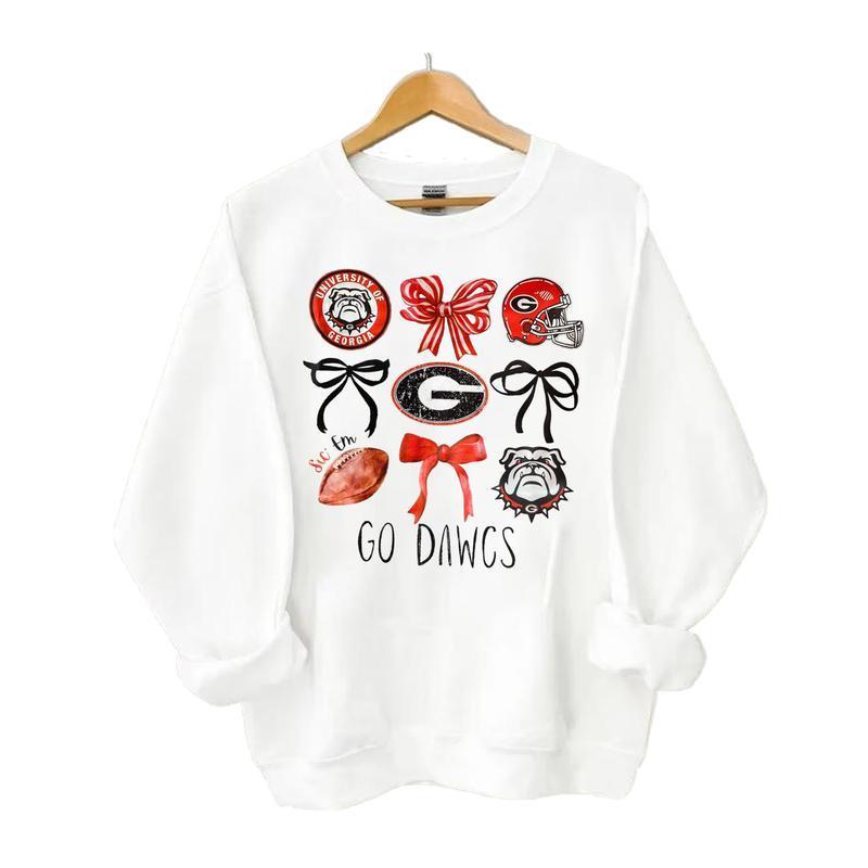 GA Bulldogs Tee, Georgia Football Sweatshirt, football Shirt, Gameday tee Classic Cotton Sweaters Menswear  football fan