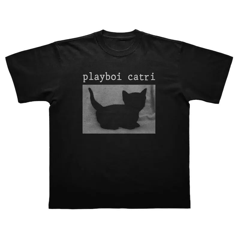 Playboi Carti Black Cat Tee T-Shirt Short Sleeve Men T-shirt All Size