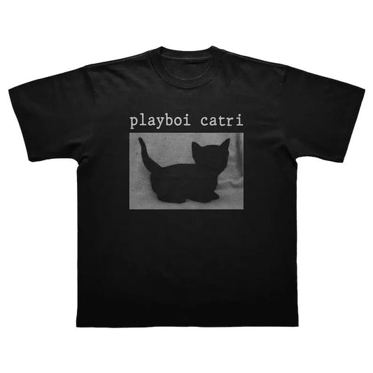 Playboi Carti Black Cat Tee T-Shirt Short Sleeve Men T-shirt All Size