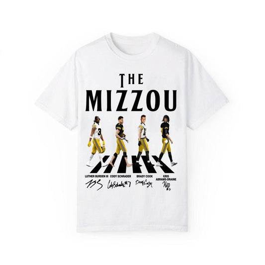 The Mizzou Walking Abbey Road tshirt, Gift for Fan, Gift for Him, Gift for Her Classic Cotton Fabric Menswear Top Collar Decoration Graphic Print