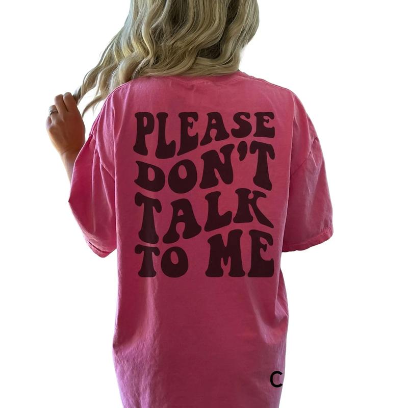 Please Don't Talk To Me Shirt, Funny Introvert T Shirt, Words On Back Retro, Funny Trendy Shirt, Sarcastic Introvert Gift, Unisex T-Shirt, Short Sleev