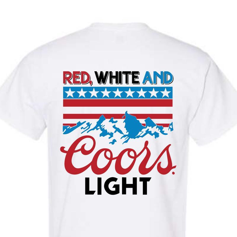 Red, White And Coors Light T-shirt - 2 Side - Fashion For All Genders - Diverse Fashion Choices - Perfect For Every Occasion - Multiple Sizes Availabl