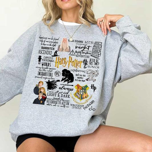 HP Gold Iconic Sweatshirt Hoodie Shirt, gift for fan, Hogwarts school, Sweatshirt, Hoodie