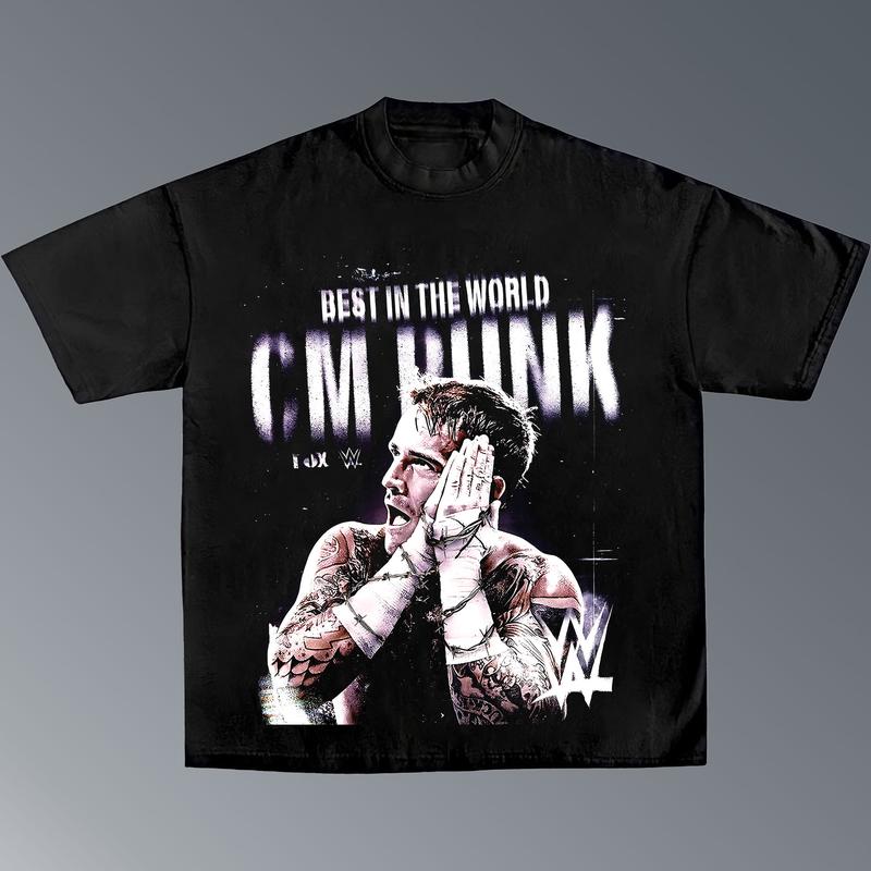 CM PUNK 2 TEE, Wrestling Tee, WWE Tee, Wrestling Gift, Sports Shirt, Workout T-shirt Menswear Streetwear Crewneck Clothing