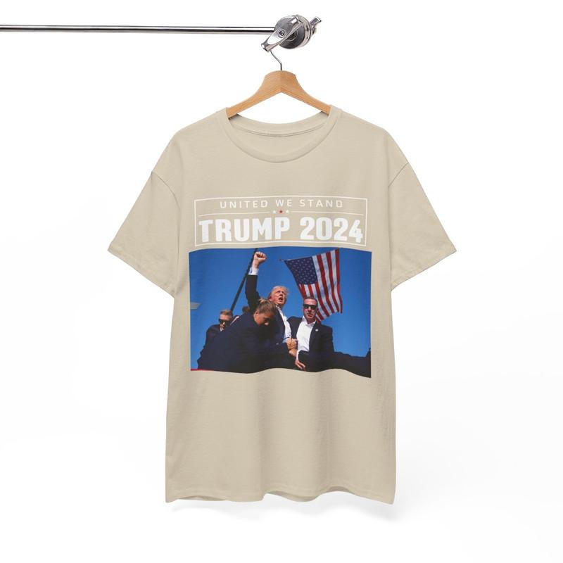 Trump United We Stand - Trump 2024 - Trump Rally Shooter Tshirt - Trump You Missed - Trump Survived - USA Freedom - Donald J. Trump Unisex Heavy Cotto