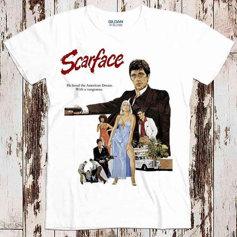 Vintage Scarface Al Pacino Film Poster Tee Top Vintage Unisex Ladies T shirt
