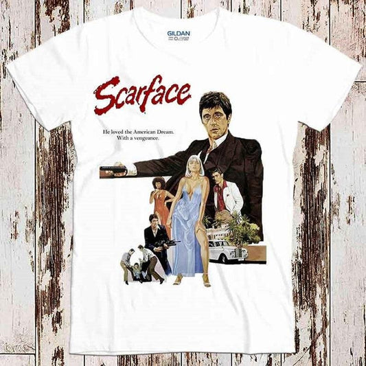 Vintage Scarface Al Pacino Film Poster Tee Top Vintage Unisex Ladies T shirt