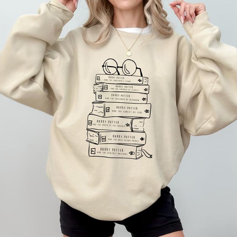 HP Books 02 Sweatshirt Hoodie Shirt, gift for fan Cotton Menswear Relaxed Fit Sweaters Tee