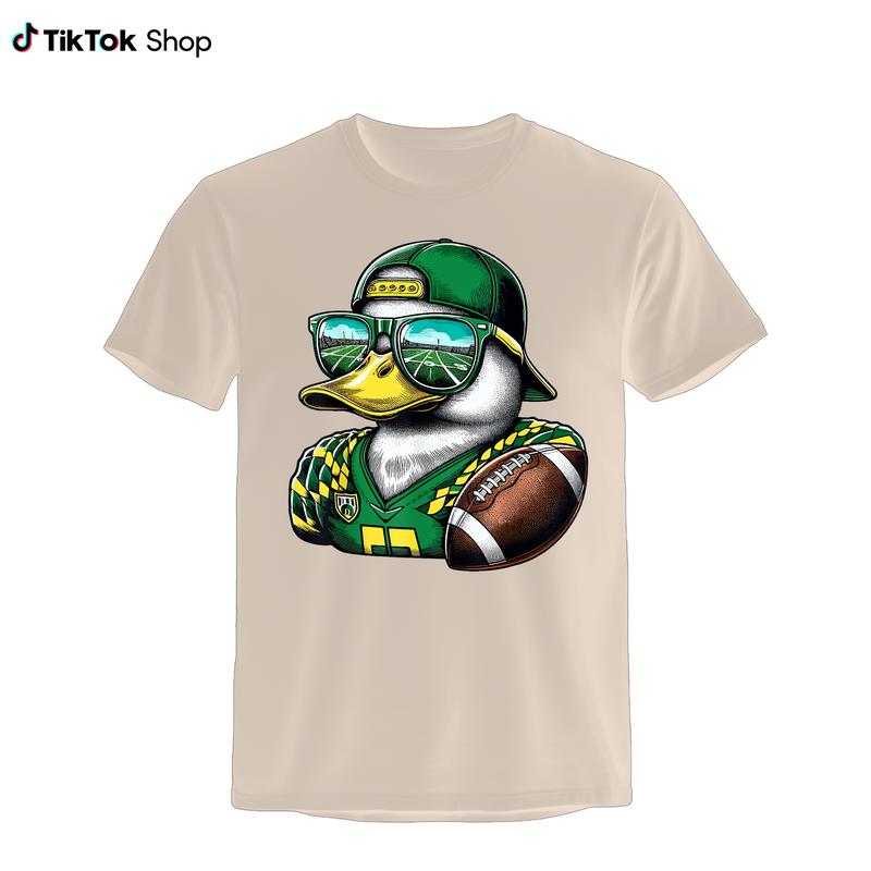 Duck Unisex Tshirt, Football Crewneck Sweater, Retro Football College Tee, Vintage Ore Tee
