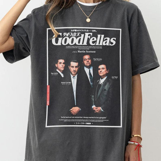 Retro Goodfellas Shirt, Good Fellas Japanese Text Movie Tee Shirt Martin Scorcese Gangster Mafia Film