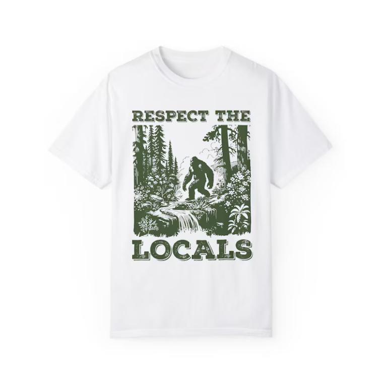 Respect The Locals T-Shirt, Retro 90s Yeti Tee, Unisex Funny Graphic Shirt, Gift for her