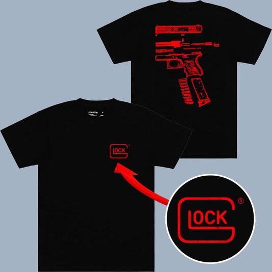 In Glock We Trust T-shirt - 2 Side Black Version - 6 Color Designs - Unisex Clothing Choices - From Small To Extra Large - Trendy Styles Available - C