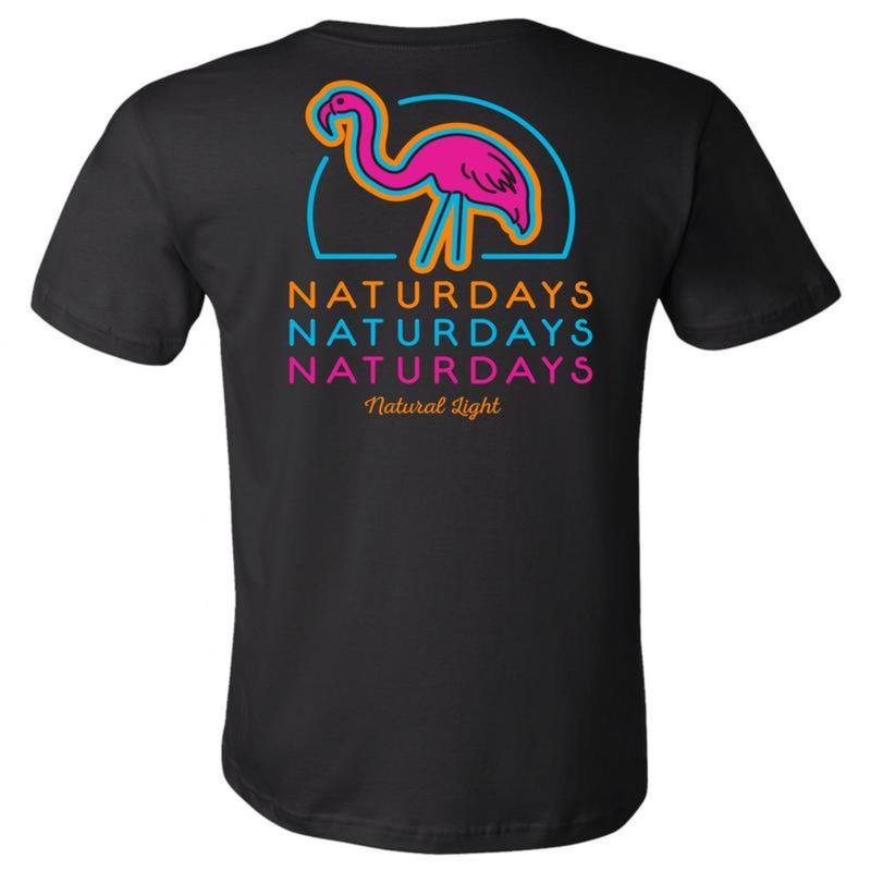 Natural Light Naturdays Neon Flamingo 2 Sided Tshirt, Natural Light Tshirt Full Color For Men And Women Tshirt, Natural Light Beer Tshirt