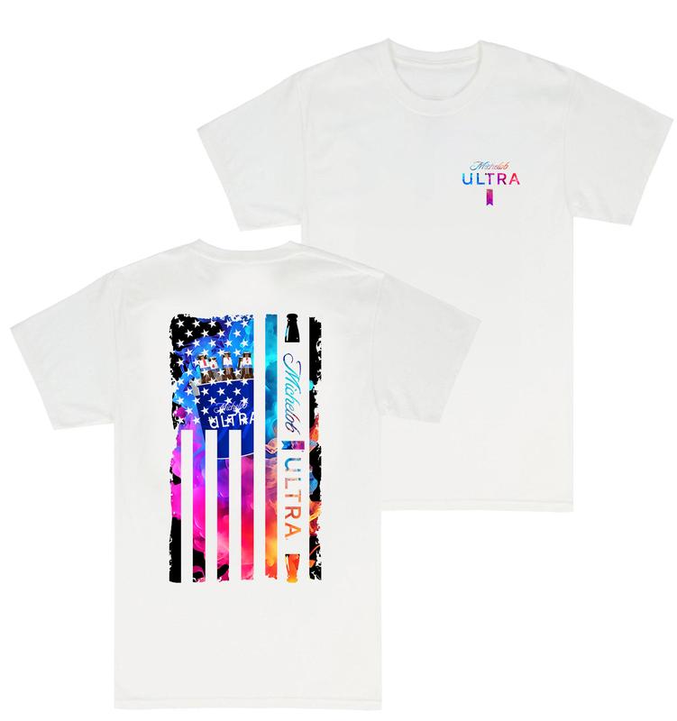 Michelob Ultra Beer Color Flag T-shirt - 2 Side - Trendy To Timeless - Wide Size Selection - Men's And Women's Choices - Plentiful Color Options - Per