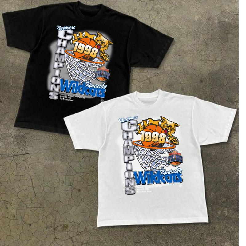Vintage NCAA 1998 Final Four Kentucky Wildcats Locker Vintage Tubular T-Shirt Cotton Short-sleeve Retro Streetwear Tshirt Menswear Top unisex t-shirt