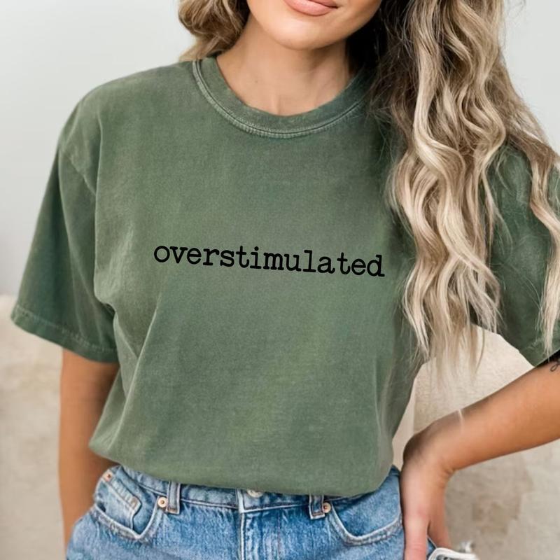 Overstimulated Period Tee, Overstimulated Graphic Tee Women, Funny Unhinged Shirts For Women, Adult Humor Shirts, Women Outfit, Shirts For Mom, Mother