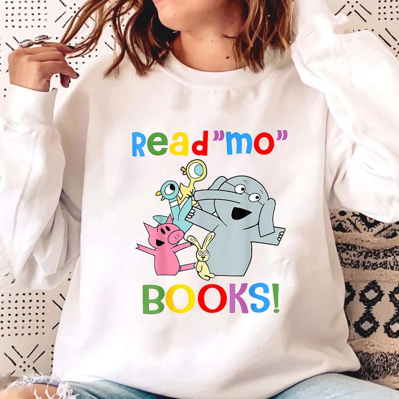 Read Mo Book Cute School Teacher Librarian Elephant Pigeon T-Shirt, Piggie Elephant Pigeons Shirt, Children Books Gift, Elementary Teacher, Children's
