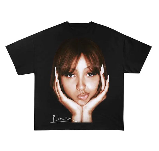 Big Face PinkPPPantheressss T Shirt 90s, rapper, rap tee